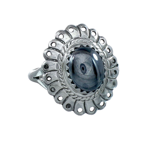 Southwestern Hematite Sterling Silver Ring Size 6-1/2 JX130362